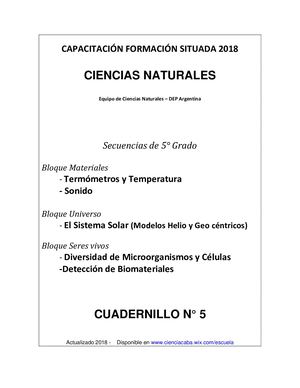 Cuadernillo 5 Secuencias De 5to 2018