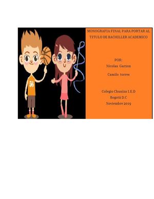 Monografia Final Para Portar Al Titulo De Bachiller Academico