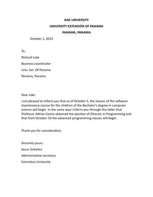 Formal Letter