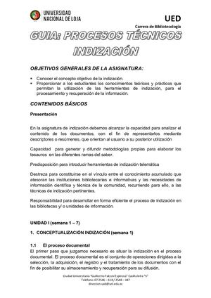 Guia Indizacion