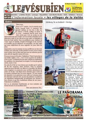 SEPTEMBRE 2019 - Le Vésubien, Journal gratuit de la Vésubie & Valdeblore - 06450 - Alpes Maritimes