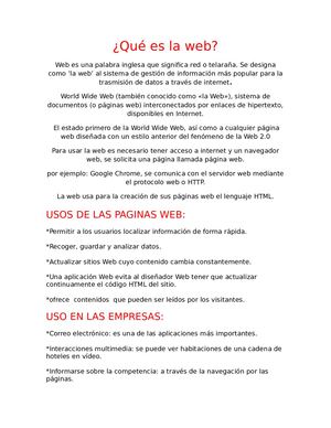 Qué Es La Web