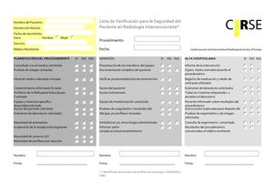 Lista De Verificación Para La Seguridad Del Paciente En Radiología Intervencionista
