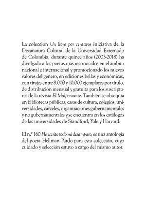 He escrito todo mi desamparo. Hellman Pardo. No. 160. Septiembre 2019