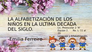 Presentacion La Alfabetizacion
