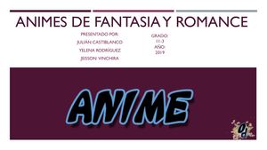Animes De Fantasía Y Romance