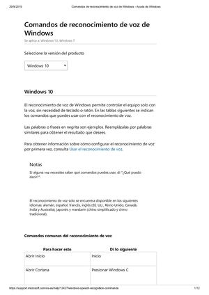 Comandos De Reconocimiento De Voz De Windows Ayuda De Windows