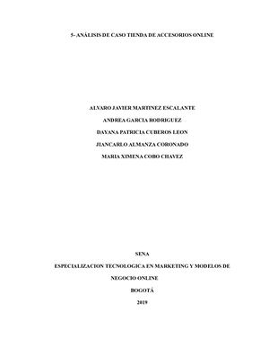 5 Analisis Tienda De Accesorios
