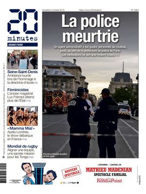 journal 20 Minutes . du : vendredi 04 octobre 2019