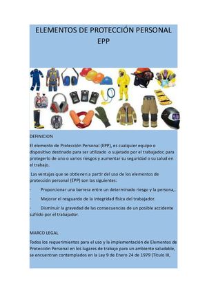 Elementos De Protección Personal Epp