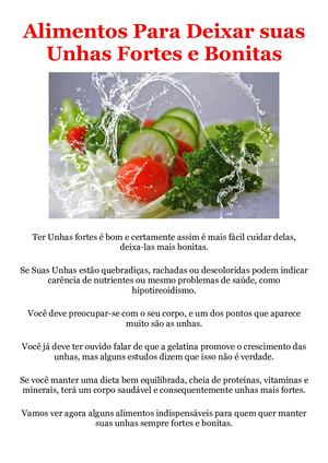 Alimentos Para Deixar As Suas Unhas Fortes E Bonitas Pdf