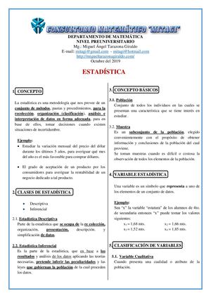Medidas De Tendencia Central