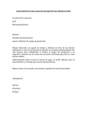 Solicitud De Equipos