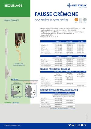 Fausse Crémone Gamme Élégance 355 1019 00