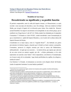 Arte Bizantino: Medallon de San Jorge