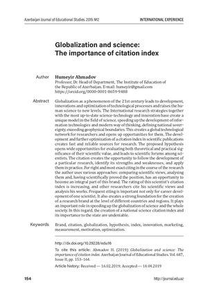 Calameo Globalization And Science The Importance Of Citation Index Humeyir Ahmadov Calameo Globalization And Science The Importance Of Citation Index Humeyir Ahmadov