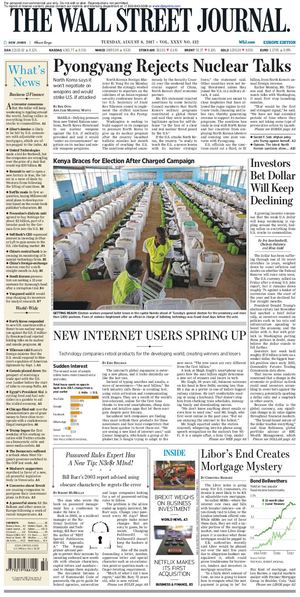 Calameo Wallstreetjournaleurope 20170808 The Wall Street Journal