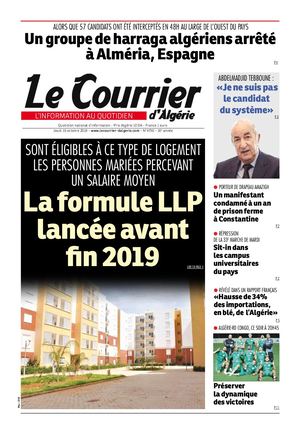 Le Courrier d'Algérie du jeudi 10 octobre 2019