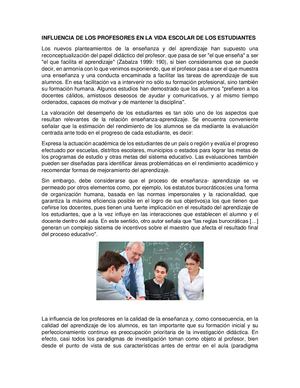 La influencia de los docentes