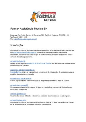 Formak Assistencia Tecnica Bh