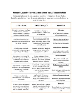 Aspectos, Riesgos Y Cuidados Dentro De Las Redes Sociales