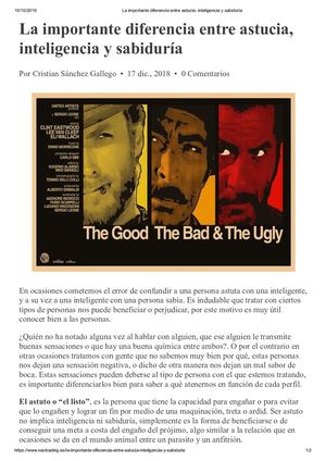 La Importante Diferencia Entre Astucia, Inteligencia Y Sabiduría