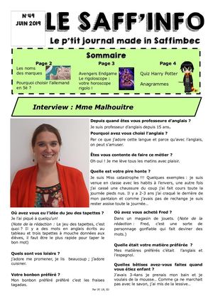 Le Saff Info N°49 Juin 2019