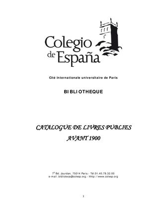 Catálogo de libros publicados antes de 1900
