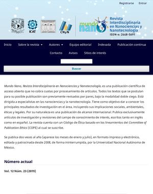 Mundo Nano Revista Interdisciplinaria En Nanociencias Y Nanotecnología