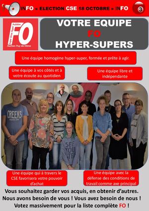 Votre Equipe Fo Auchan  Zdv1 Aubiere  livret n°3