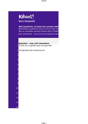 Kahoot Quiz Template