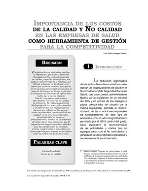 Importancia De Los Costos De La No Calidad