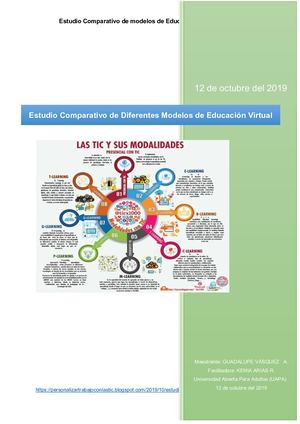 U1 Estudio Comparativo De Diferentes Modelos De Educación Virtual Gva