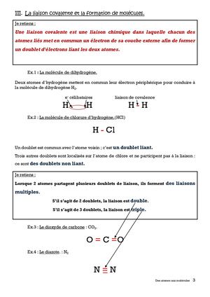 Formation des molécules