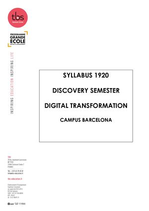 TBS Syllabus S2 Bne Digital Transformation 19 20