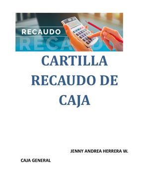Cartilla Recaudo De Caja