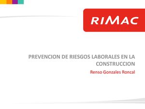 Capacitacion Del Reglamento Sst Construcción Rimac Bgg Ws Setiembre