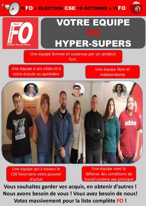 Votre Equipe FO ZDV 2 Clermont Nord