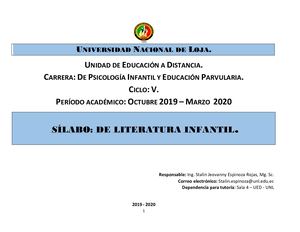 Sílabo De Literatura Infantil