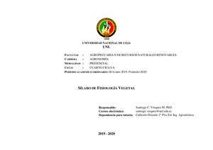 Sílabo Fisiologia Vegetal 2019 2020