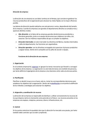 Dirección De Empresa