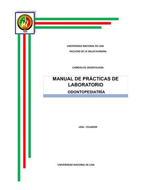 Manual De Prácticas De Laboratorio De Odontopediatría Regimen 2009