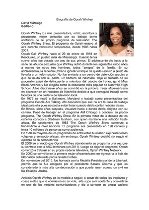 Biografia De Oprah