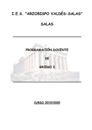 Programación DPTO GRIEGO