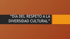 Tarjeta Dia Del Respeto A La Diversidad Cultural