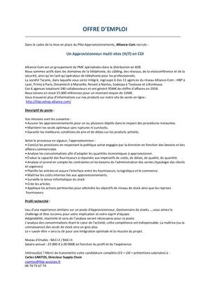 Offre d'emploi - AllianceCom