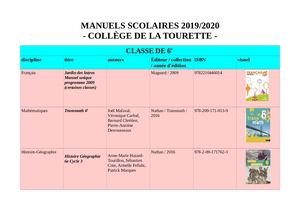 Liste Manuels Eleves 2019 20