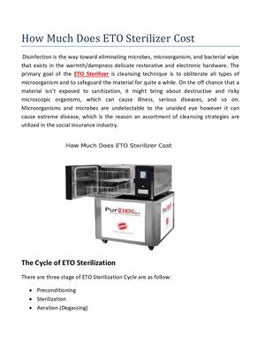 How Much Does Eto Sterilizer Cost