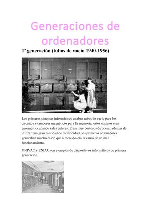 Generaciones De Ordenadores
