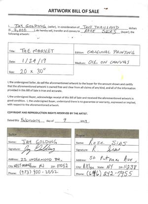 The Market - Bill Of Sale Document